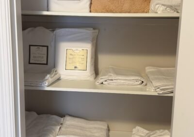 airbnb closet after linen restocking service in aurora, ON