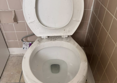 Toilet before post renovation clean in Aurora, ON