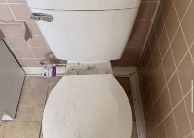 Top view of Toilet before post renovation clean in Aurora, ON