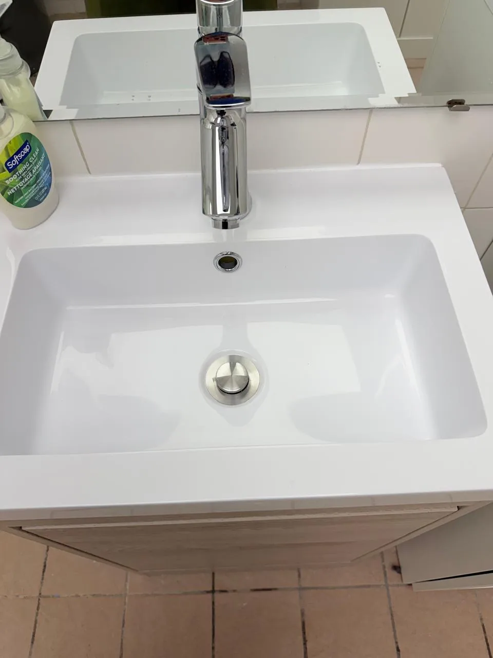Mayfair team after post renovation commercial cleaning for sink in Aurora, ON