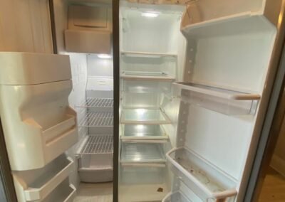 Deep clean of fridge before professional fridge cleaning in Aurora, ON