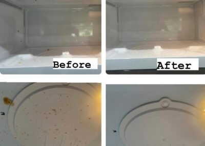 Microwave before and after clean in Aurora, ON