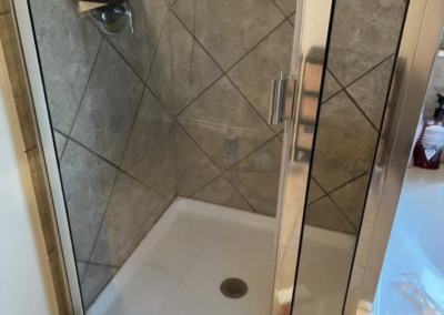Glass Shower after professional deep cleaning service in Aurora, ON