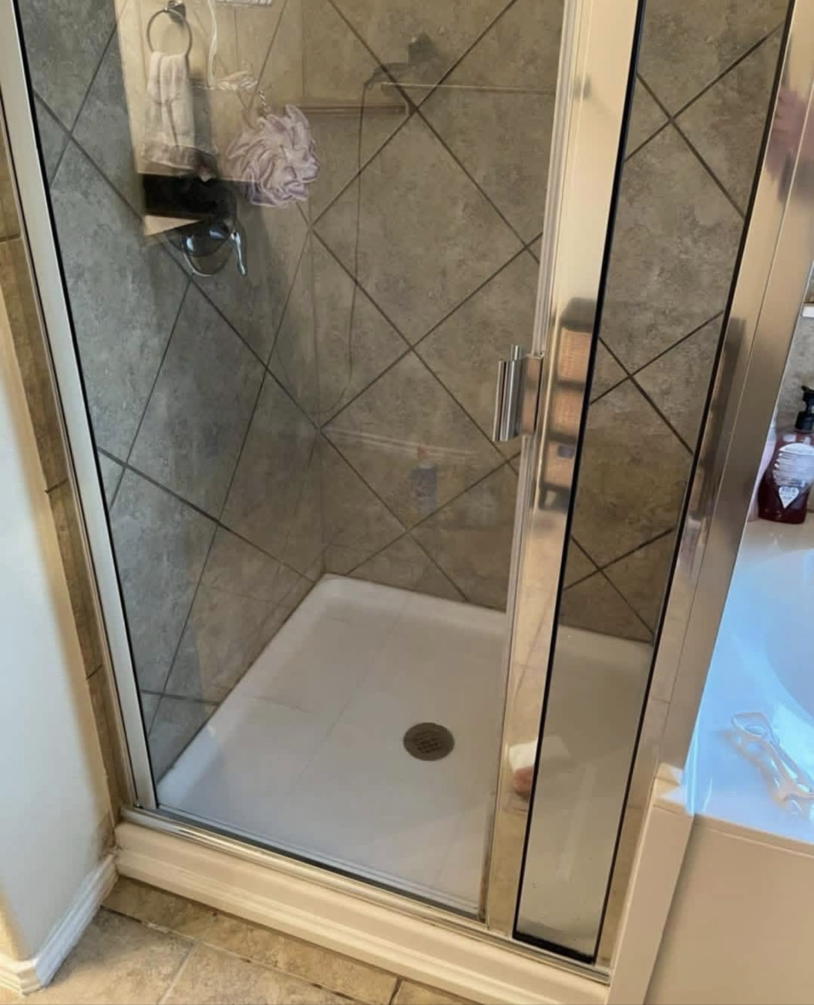 Glass Shower after professional deep cleaning service in Aurora, ON
