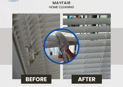 Before and after of Blinds Deep Cleaning in Aurora, ON