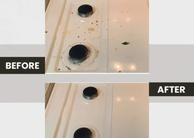 Stovetop deep cleaning before and after in Newmarket, ON