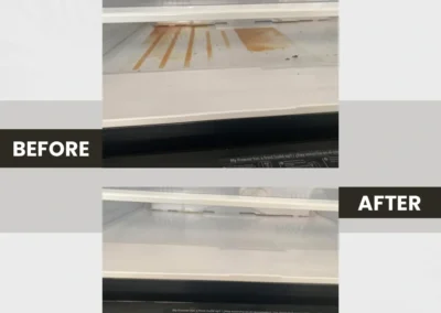 Fridge interior deep cleaning before and after in Aurora, ON