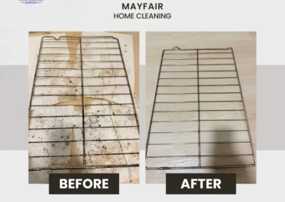 Deep Cleaning of Oven Grates before and after in Aurora, ON